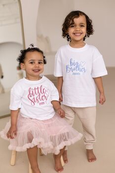 Big/Little Sister/Brother Personalised Embroidered T Shirt, 7 of 11