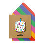 Handmade Spotty Birthday Cake Personalised Greeting Card, thumbnail 1 of 5