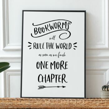 Bookworm Quote Print One More Chapter, 2 of 4