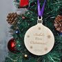Personalised Wooden Baby's First Christmas Bauble, thumbnail 1 of 4