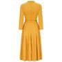 Lucille Dress In Mustard 1940s Vintage Style, thumbnail 2 of 3
