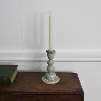 Ceramic Candlestick In Green, 3 of 4