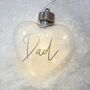 Personalised Feather Filled LED Hanging Glass Heart, thumbnail 1 of 6