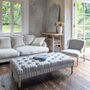 Saskia Blue Ticking Stripe Ottoman, thumbnail 1 of 4