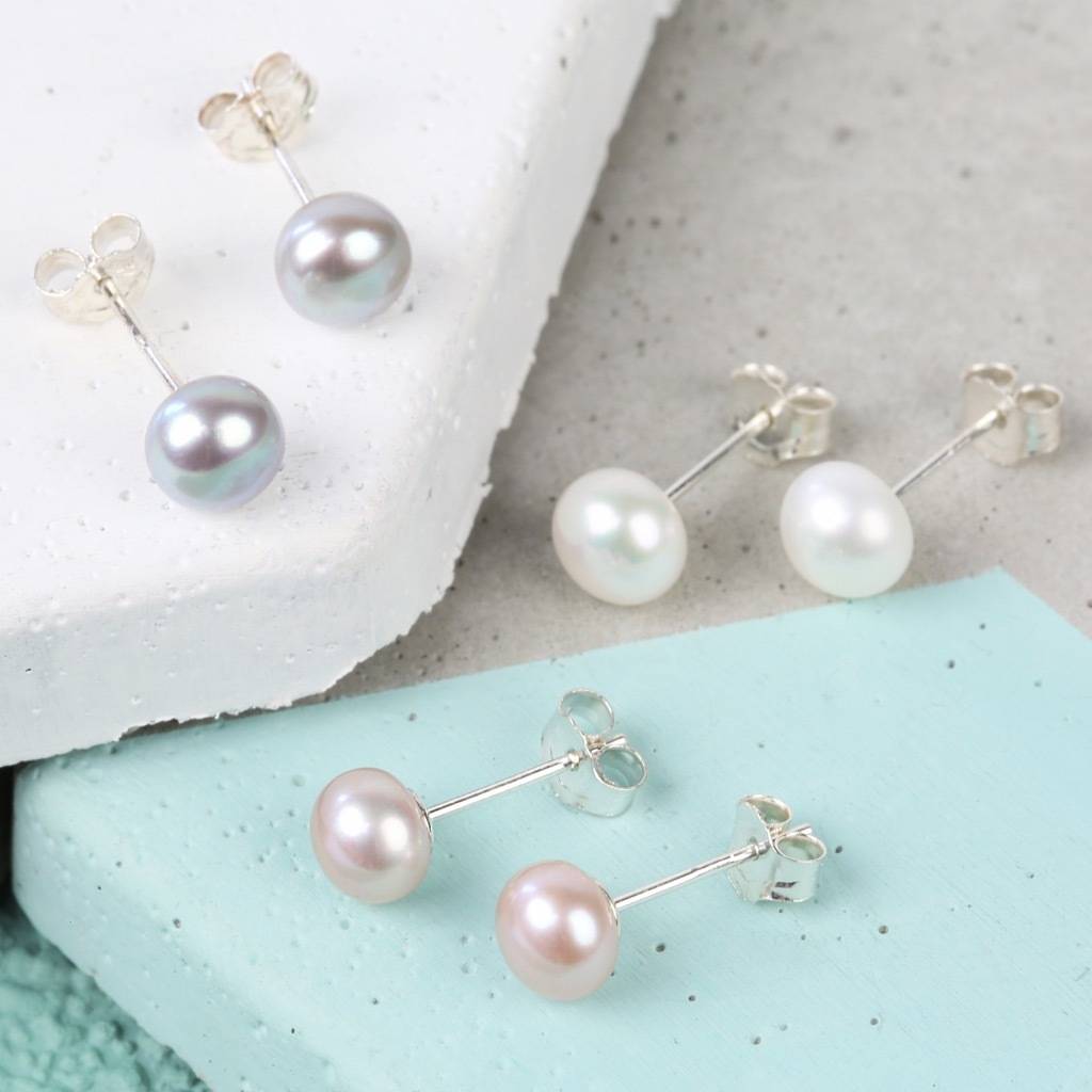 Small Pearl Stud Earrings Uk Best 2017 Cornish Small Cup Sterling Silver Handmade Pearl Stud Earrings