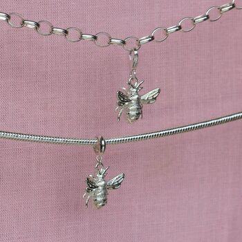 Sterling Silver Garden Bee Charm, 2 of 12