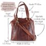 Leather Tote Bag With Pocket, Distressed Brown, thumbnail 6 of 6