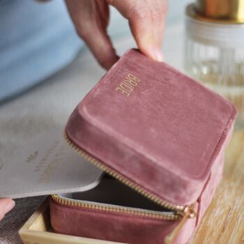 Personalised Brides Velvet Jewellery Box, 5 of 12