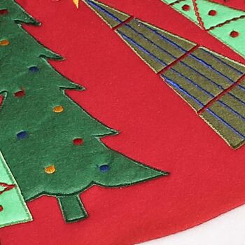 Tie On Fabric Christmas Tree Skirt, 5 of 7