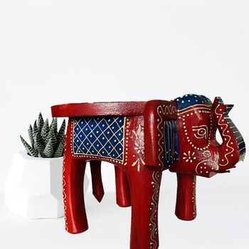 Decorative Indian Elephant Stool, 3 of 4