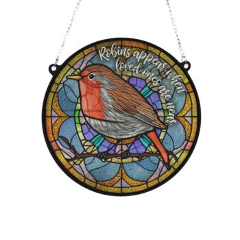 Robin Appear Stained Glass Effect Suncatcher, 4 of 7