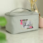 Personalised Floral Grey Toiletry Bag, thumbnail 1 of 5