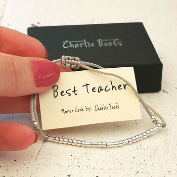 'Best Teacher' Morse Code Bracelet, 6 of 6