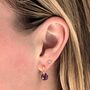 Amethyst Teardrop February Birthstone Earrings, thumbnail 3 of 6