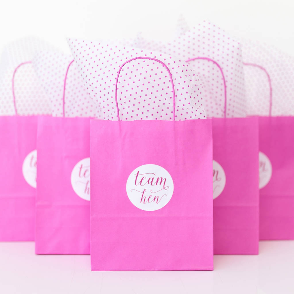 hen party gift bag | pink by team hen | notonthehighstreet.com