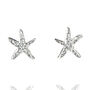 Starfish Stud Earrings In Solid 925 Sterling Silver, thumbnail 1 of 7