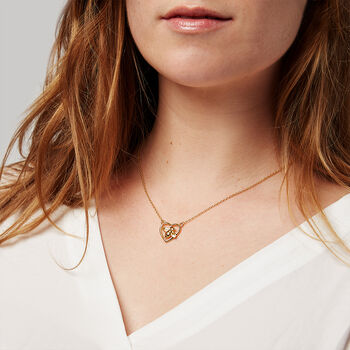 Bee Love Heart Necklace 18ct Gold Plated Eco 925 Silver, 2 of 4