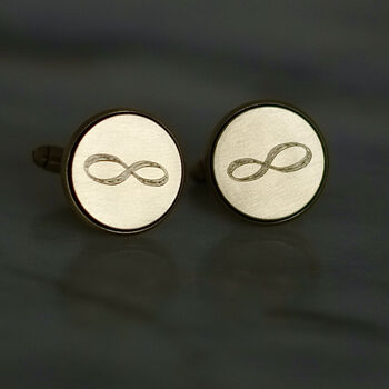Secret Message Bronze And Copper Infinity Cufflinks, 2 of 8