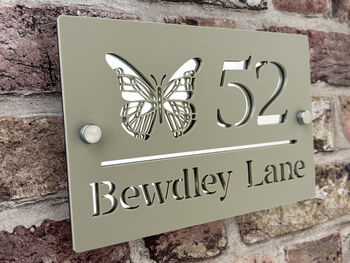 Personalised Butterfly Design House Acrylic Number Sign, 12 of 12