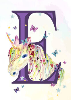 Personalised Unicorn Alphabet Poster, 9 of 12