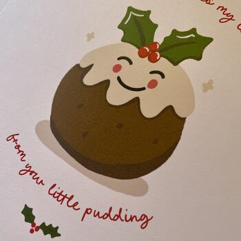 Christmas Pudding Personalised Christmas Card, 5 of 6
