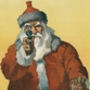Retro Square Christmas Card Pack Santa With A Gun, thumbnail 2 of 4