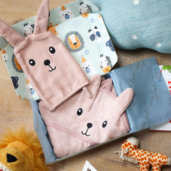 Personalised Baby Bunny Hooded Cotton Towel, 3 of 10