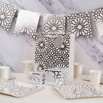 Geometric Silver Party In A Box Decorations, 12 of 12