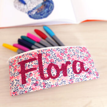 Liberty Glitter Name Pencil Case Gift For Girl, 2 of 12