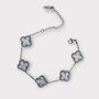 Silver Charm Clover Bracelet, thumbnail 1 of 5