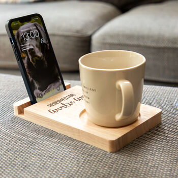 Personalised Phone Stand Sofa Coaster Reserved For, 4 of 5