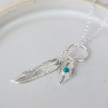 Sterling Silver Large Feather Necklace, 2 of 4