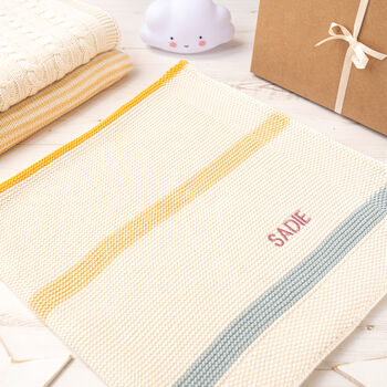 Unisex Yellow Stripy Hoodie And Blanket Gift Set, 6 of 12