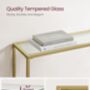 Console Table Tempered Glass Tabletop Modern Sofa Table, thumbnail 6 of 12