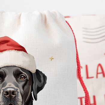 Personalised Black Labrador Santa Sack, 2 of 3