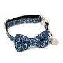 The Salcombe Blue Nautical Anchor Dog Collar Bow Tie, thumbnail 4 of 8