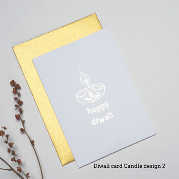 Happy Diwali Card In Gold Foil, 4 of 8