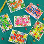 Neon Fruity Floral Birthday Six Pack, thumbnail 1 of 8
