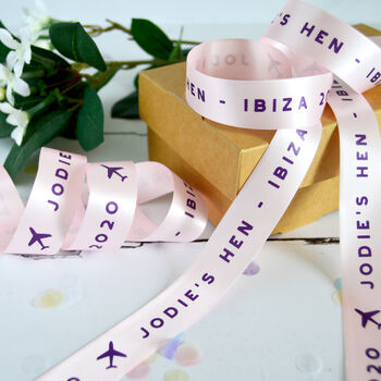 Hen Party 25mm Personalised Printed Ribbon, 3 of 8
