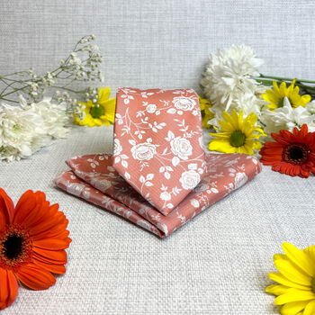 Seville Rose Petals Wedding Tie Set, 3 of 6