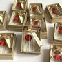 Personalised Mini Glass Bottle Favors With Handmade Red Or Cream Paper Roses – Sets Of 10, 25 Or 50, thumbnail 2 of 6