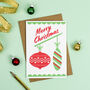 Retro Christmas With Baubles Card, thumbnail 1 of 2