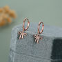 Ribbon Bow Huggie Hoop Earrings In Sterling Silver, thumbnail 4 of 12