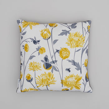 Yellow Chrysanthemum Flower Cushion, 2 of 4