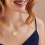 Birth Flower Disc Necklace In 18 Carat Gold Vermeil, thumbnail 10 of 12