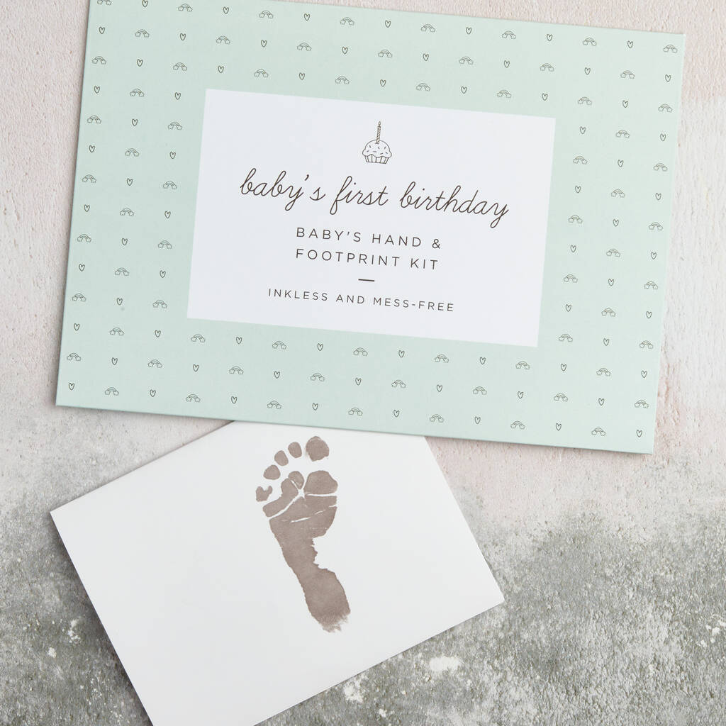 Image of First Birthday Inkless Baby's Hand And Footprint Kit