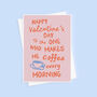 Cute Coffee Valentine's Day Card, thumbnail 1 of 4