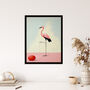 Playful Flamingo Fun Pink Bird Wall Art Print, thumbnail 4 of 6