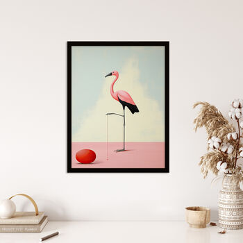 Playful Flamingo Fun Pink Bird Wall Art Print, 4 of 6