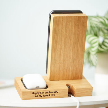 Personalised iPhone And Apple Airpods Charging Stand, 2 of 12